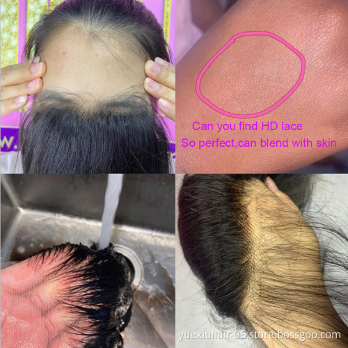 Cuticle Aligned Ultra Pre Plucked Glueless 13*4 5x5 HD Transparent Frontal Virgin Raw Indian Hair Wigs Thin HD Lace Wig